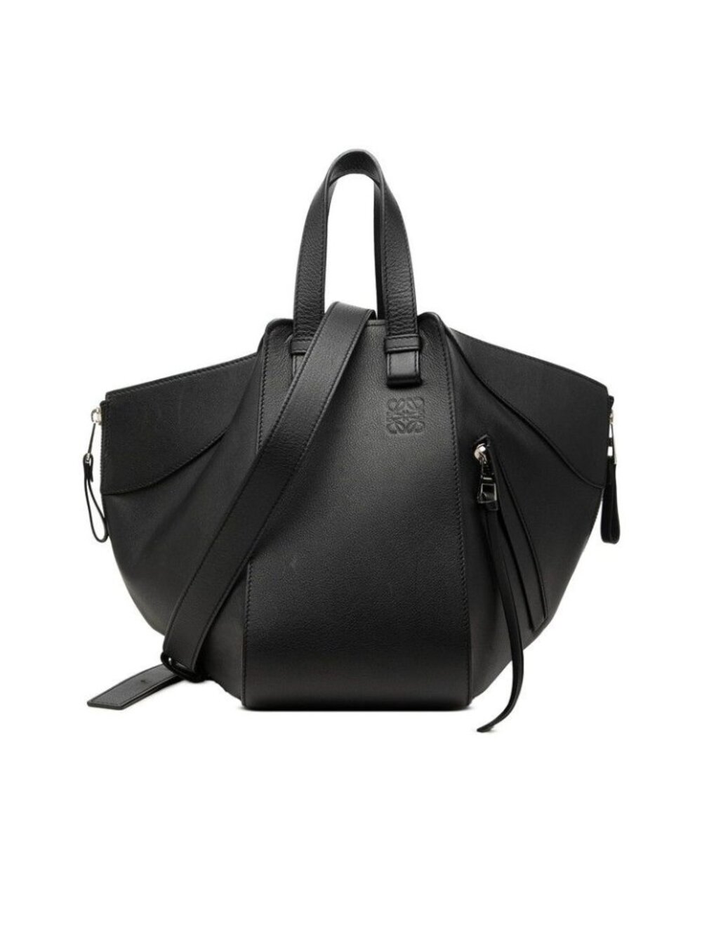 Loewe Anagram Hammock Small 2-Way Shoulder Bag Black Leather